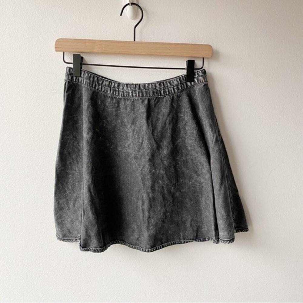 forever 21 black acid wash mini skirt
